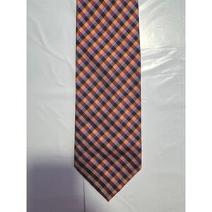Van Heusen Men's Gingham Pattern Tie Purple Orange Black